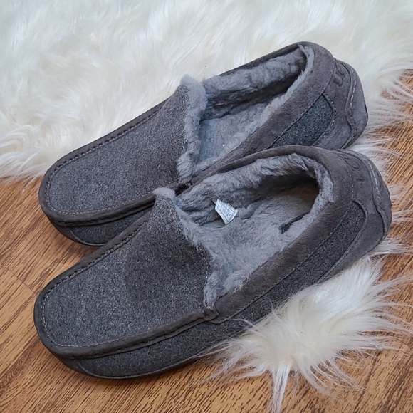 UGG Ascot slippers gray felt & suede leather sz 12 - Picture 4 of 13